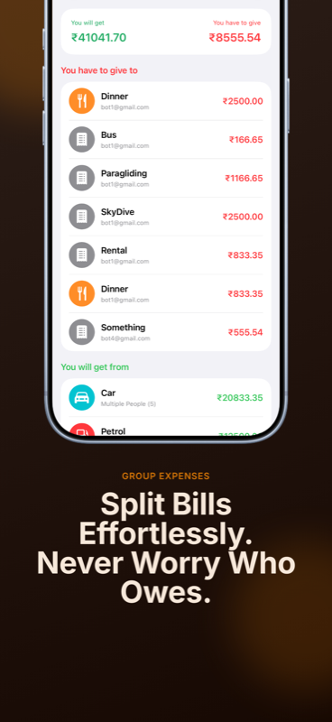 Group Expenses and Bill Splitting